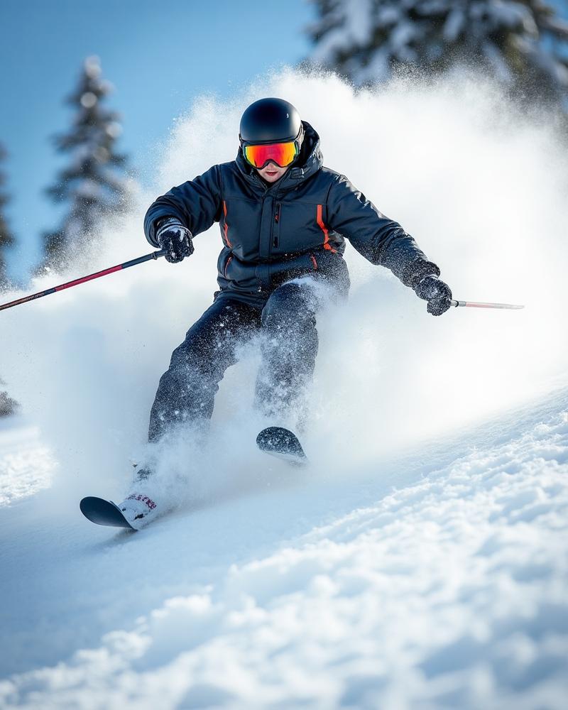 Sciatore in azione sulla neve - Risultati delle preparazioni Bosin SKI